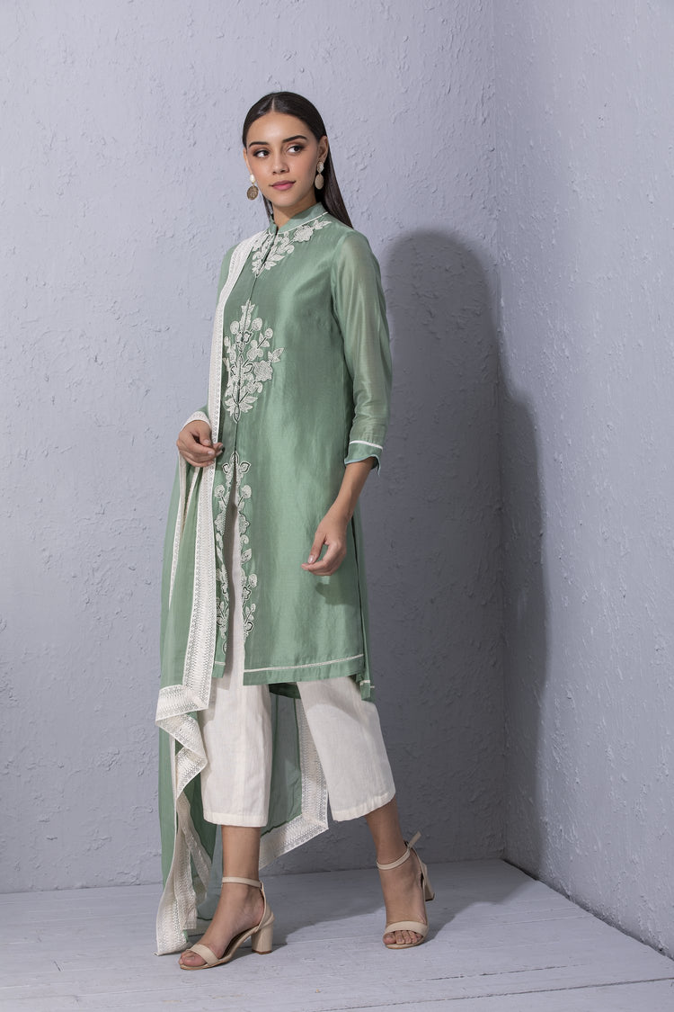 Moroccan Touch Sage Green Kurta Set