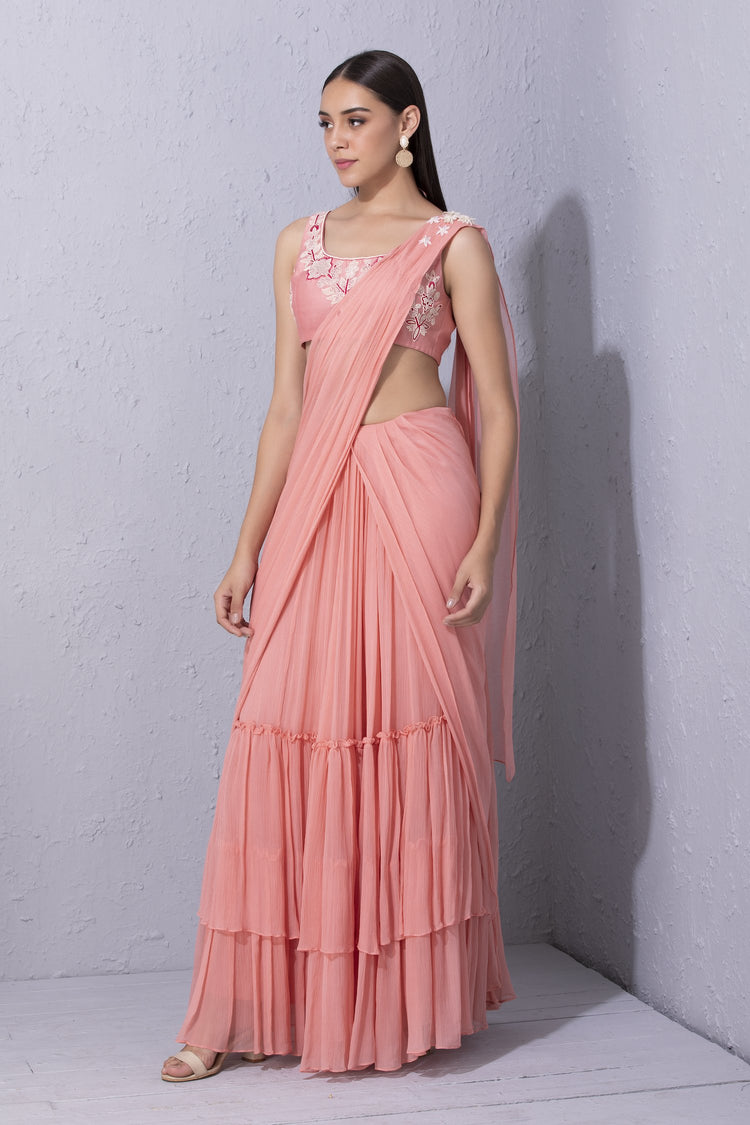 Moroccan Touch Pre-Stitched Saree