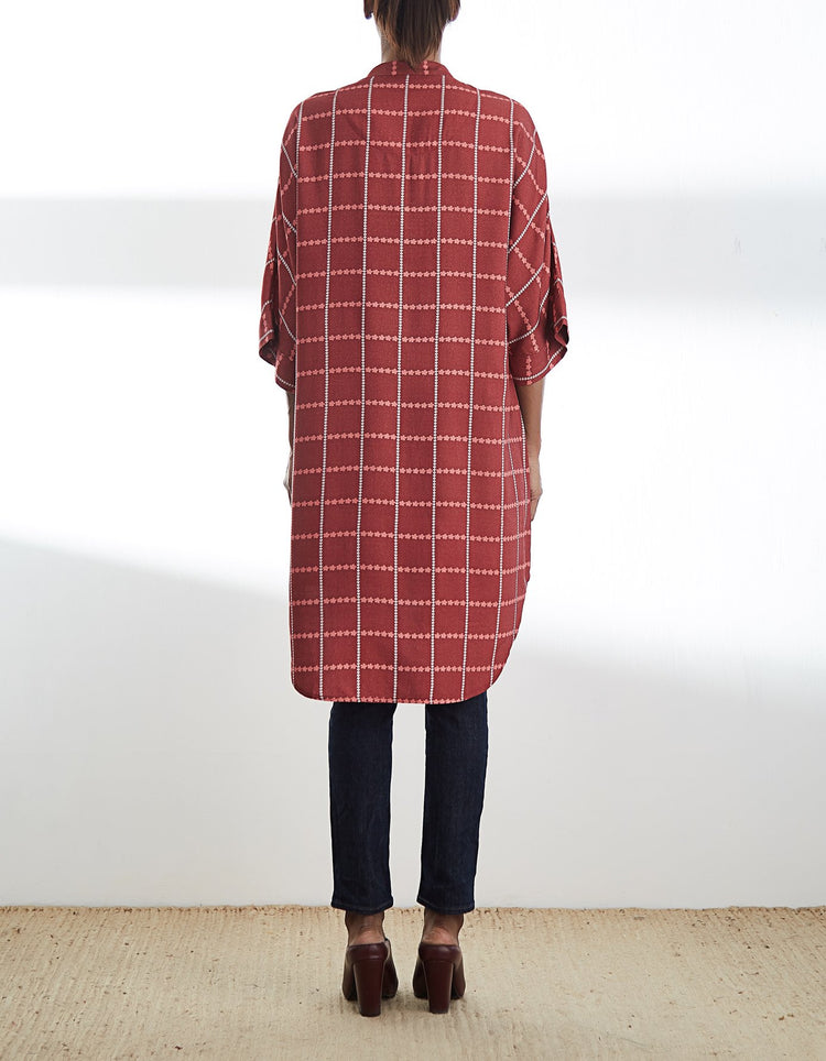 Maroon Printed High Low Tunic