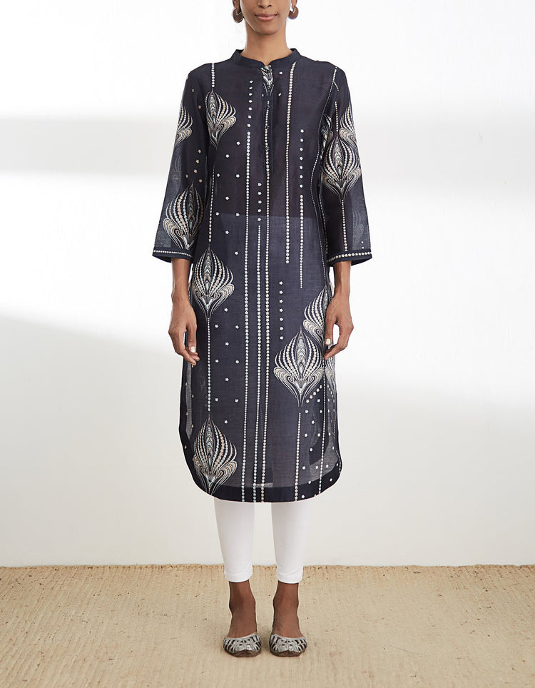 Midnight Blue Printed Tunic