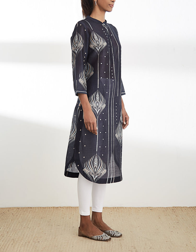 Midnight Blue Printed Tunic