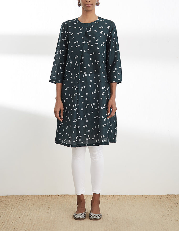 Green Box Pleat Tunic