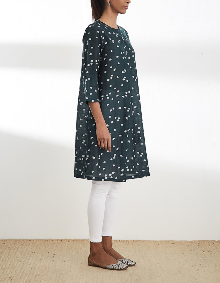 Green Box Pleat Tunic