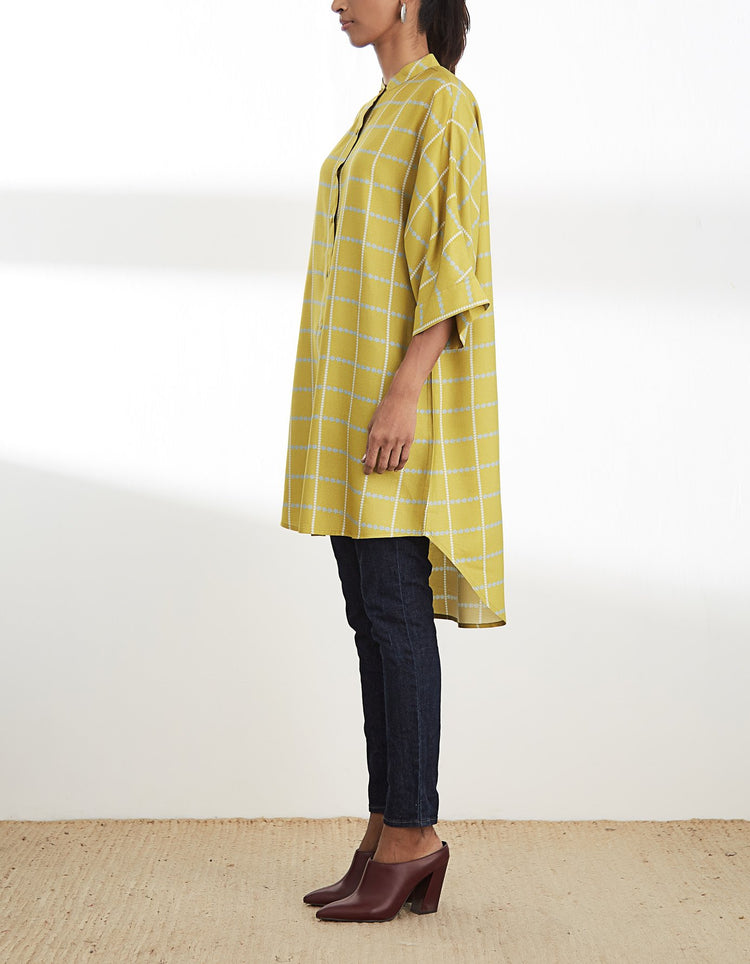 Mustard Printed High Low Tunic