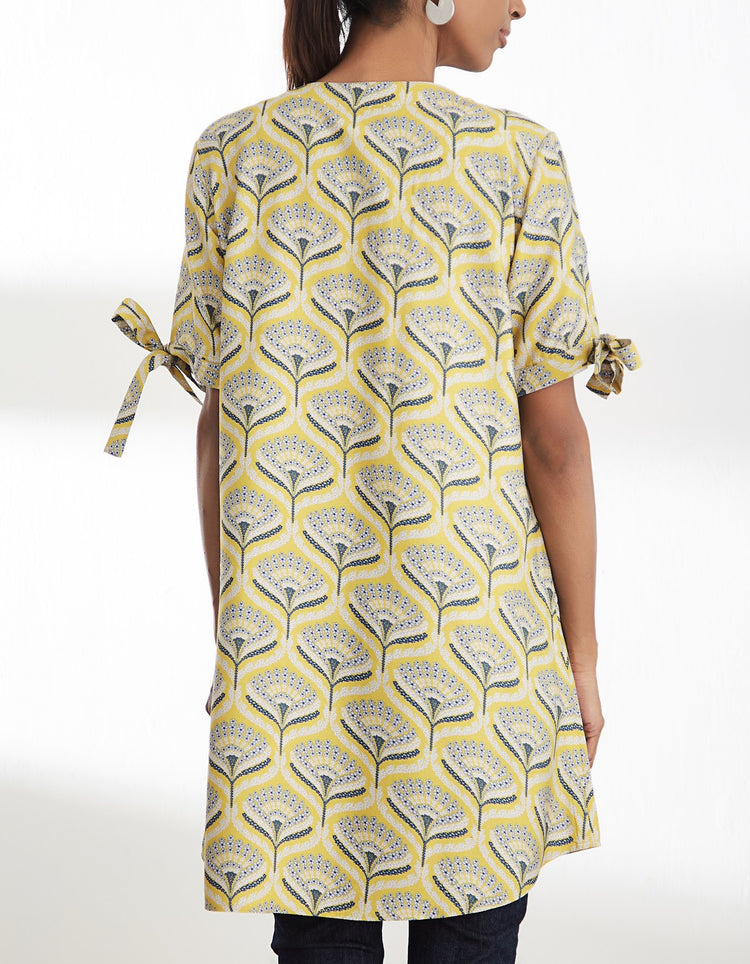 Mustard Printed Short Tunic