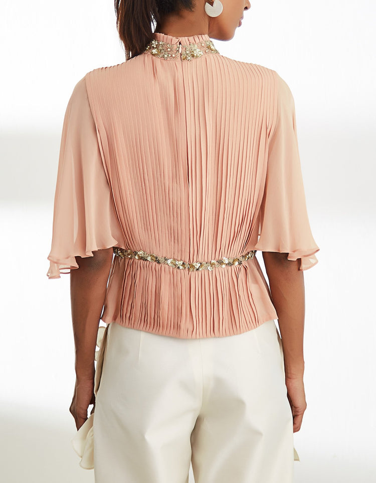 Pale Pink Gathered Top