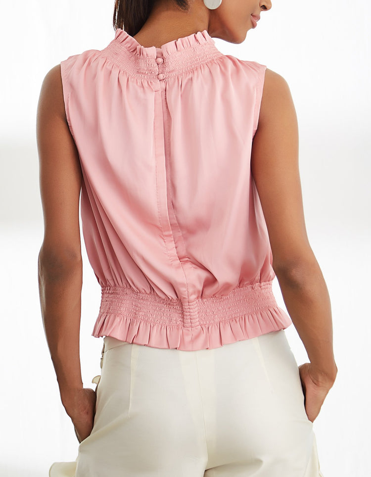 Pink Poly Satin Top