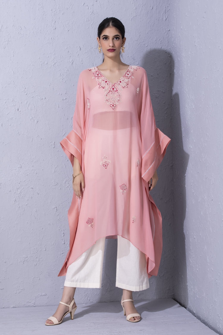 Moroccan Touch Bubblegum Pink Georgette Kaftan