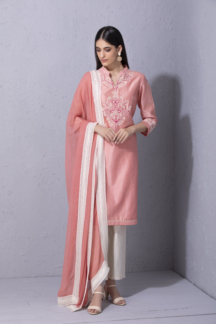 Moroccan Touch Bubblegum Pink Kurta Set