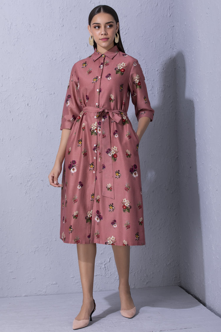 Signature Varun Bahl Floral Printed Shirt Dress