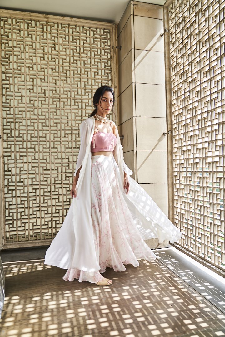 Pink and Ivory Capeset