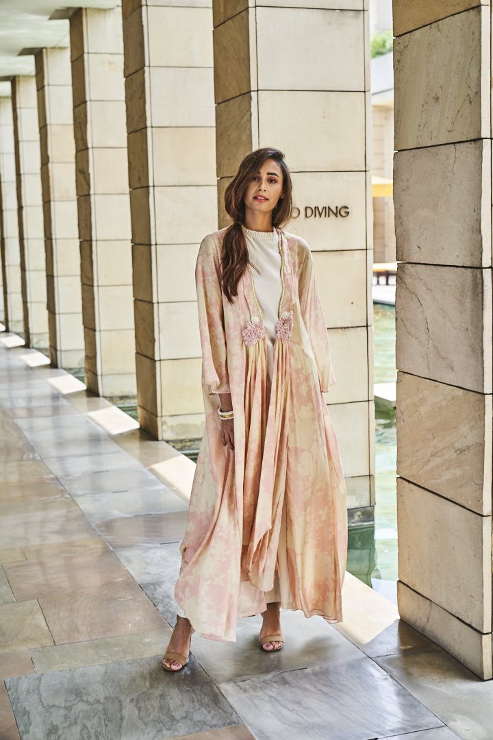 Peach and Ivory Jacket Set