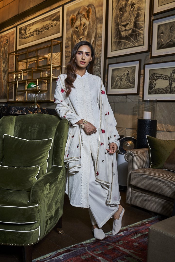 Ivory Dobby Kurta Set
