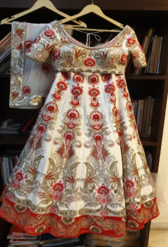 RAW SILK HANCRAFTED LEHENGA CHOLI WITH DUPATTA