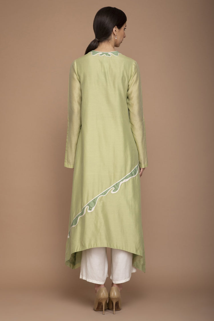 Pistachio Wave Applique Work Kurta Set