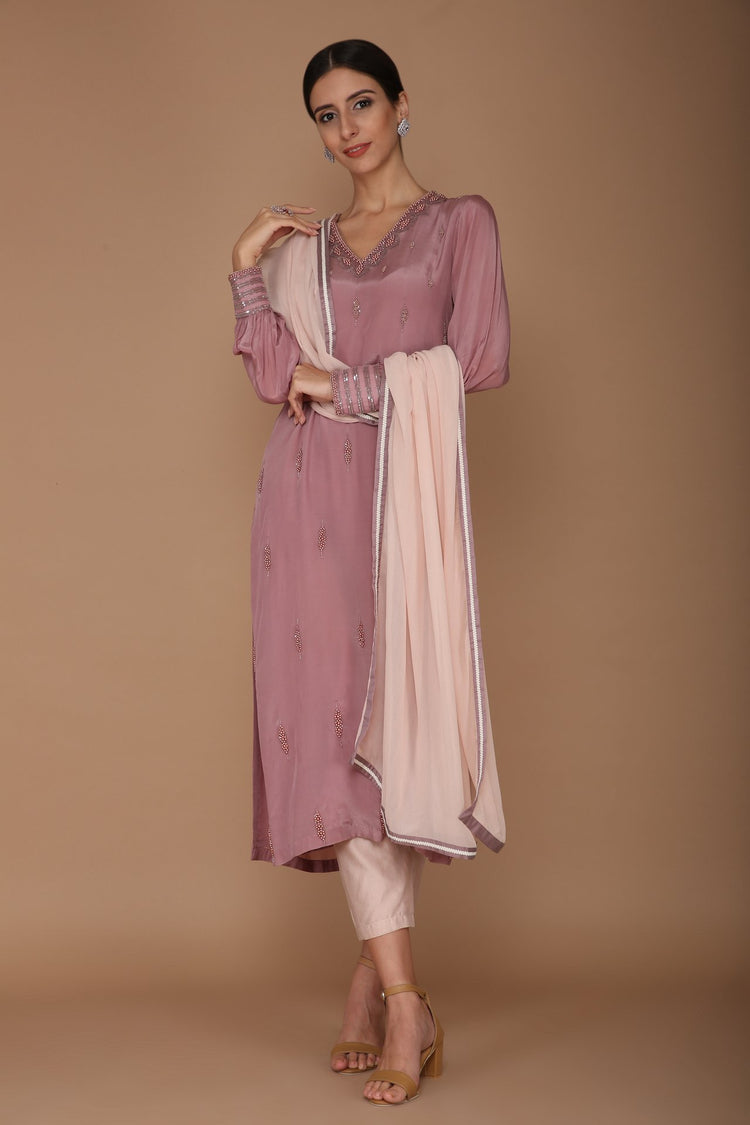 Kurta and Pant with Intricate Pearl Embelishments
