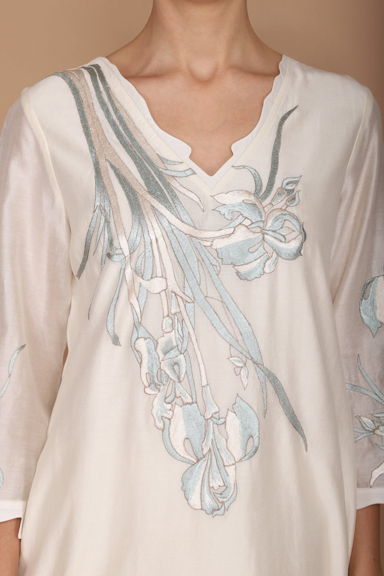 Ivory Chanderi Kurta with Khada Pyjama