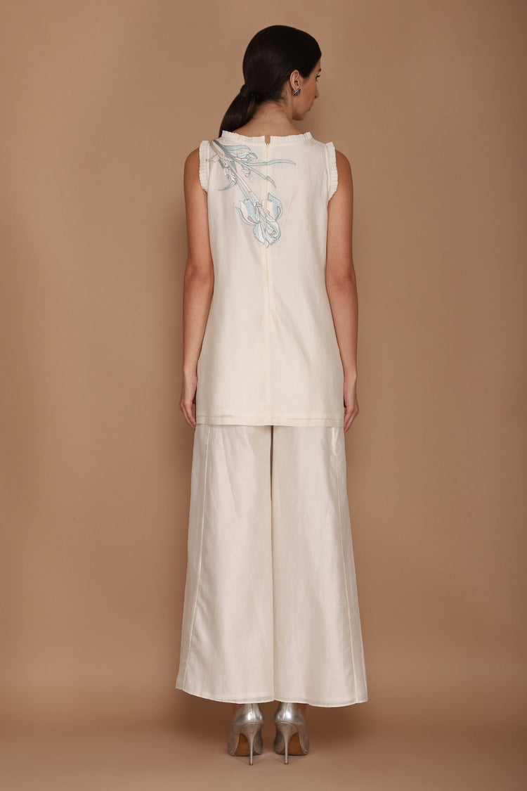 chanderi tunic with pallazo