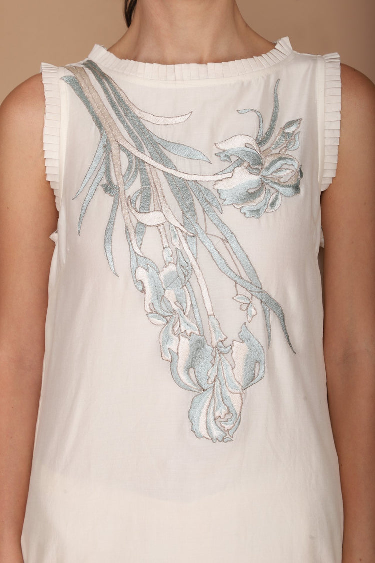 chanderi tunic with pallazo