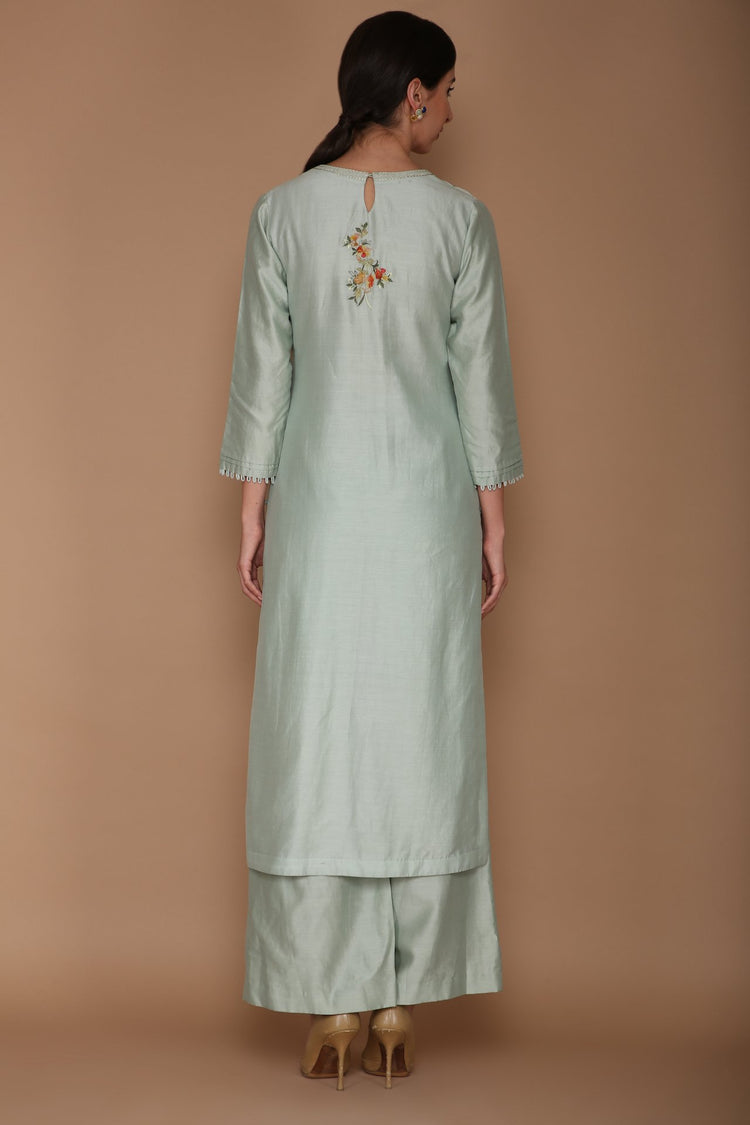 Powder Blue Chanderi Kurta Set