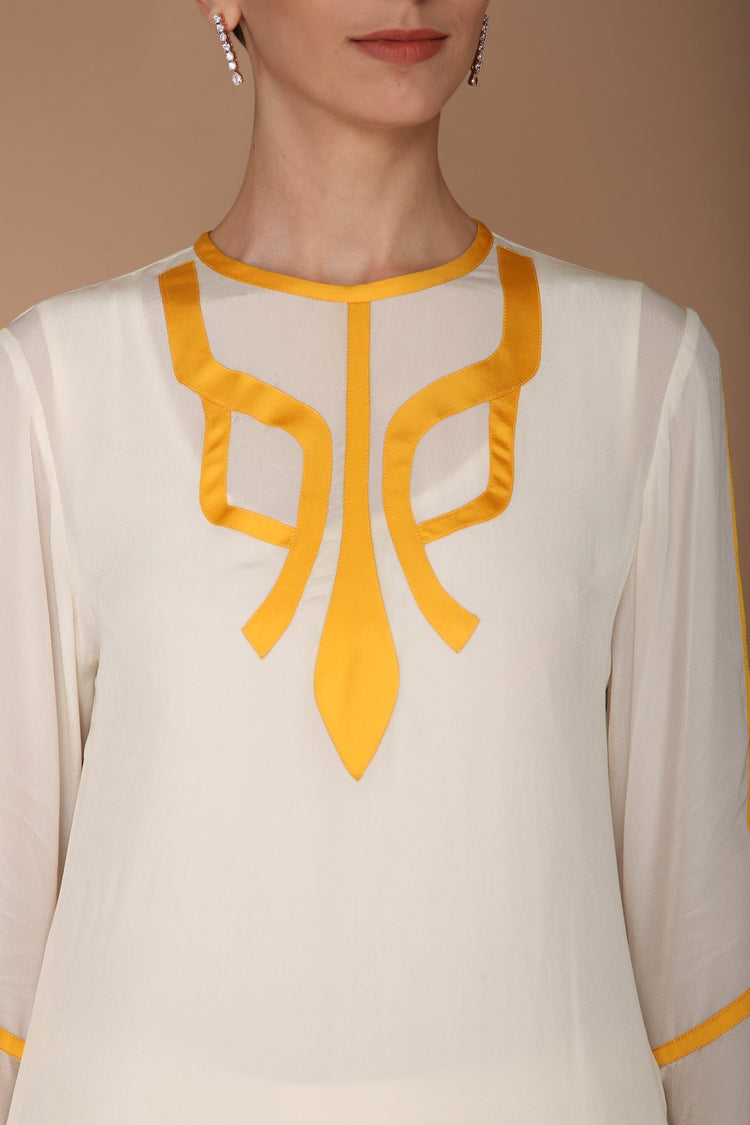 Ivory and Yellow Kurta Set