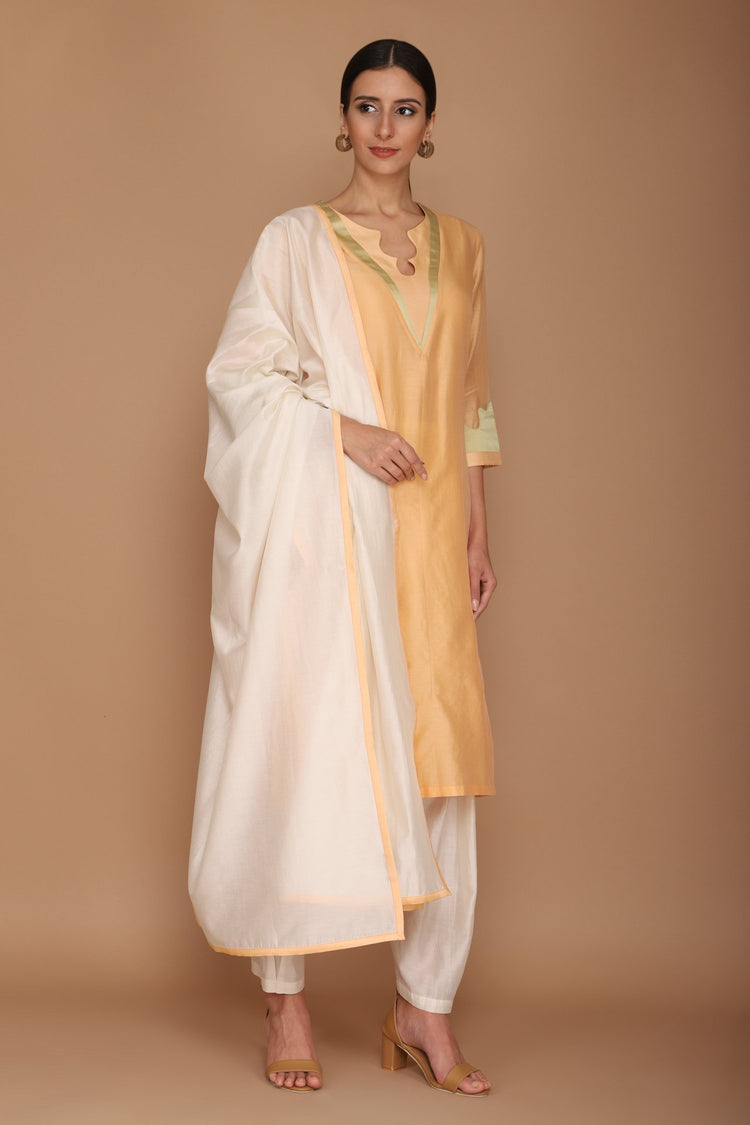 Light Orange Kurta with Dhoti Pants