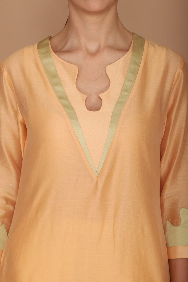 Light Orange Kurta with Dhoti Pants