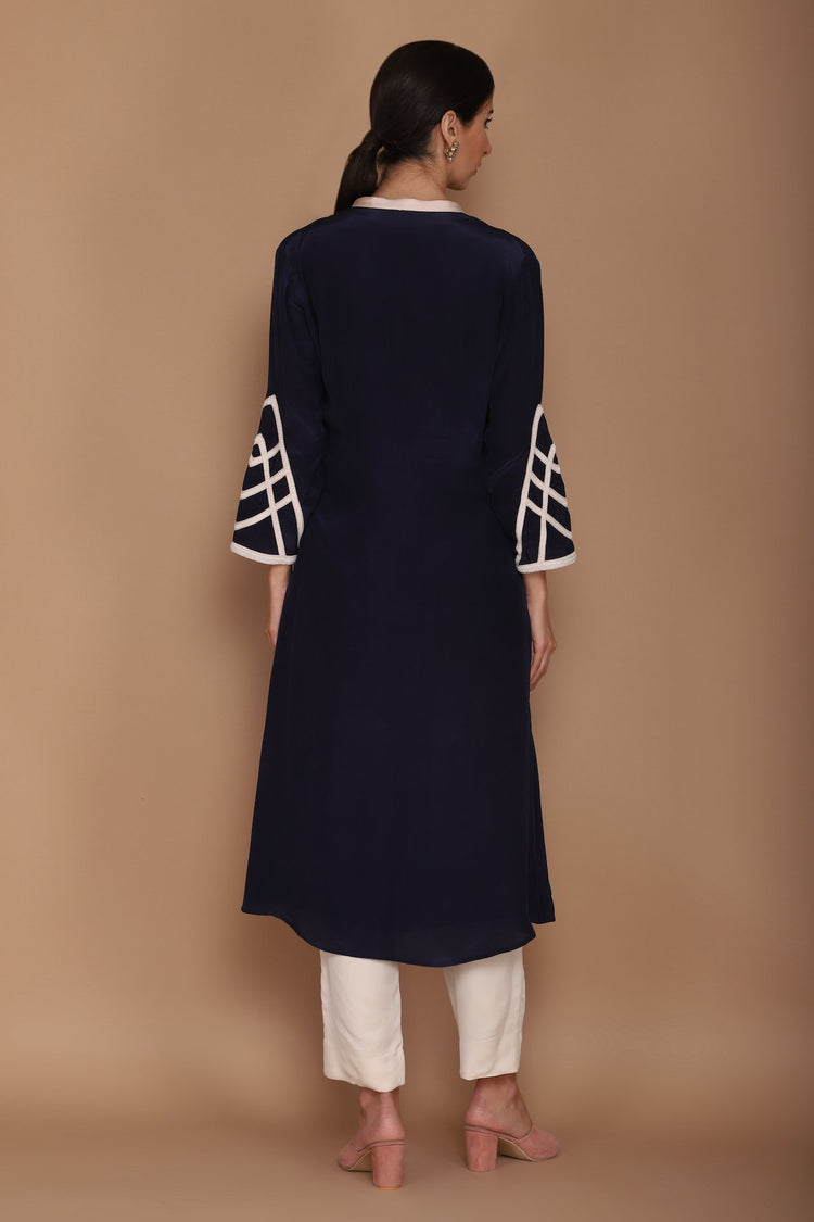 Royal Blue Kurta with Formal Pants and Dupatta