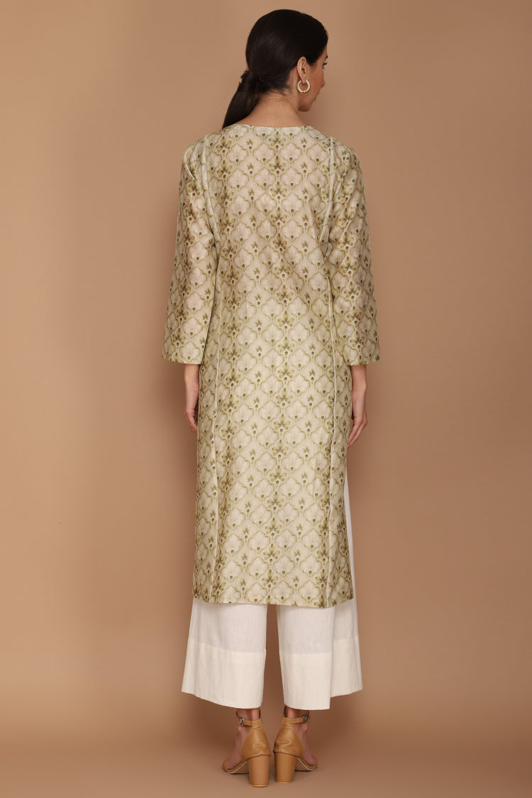 Chander Printed Kurta With Pants And Dupatta