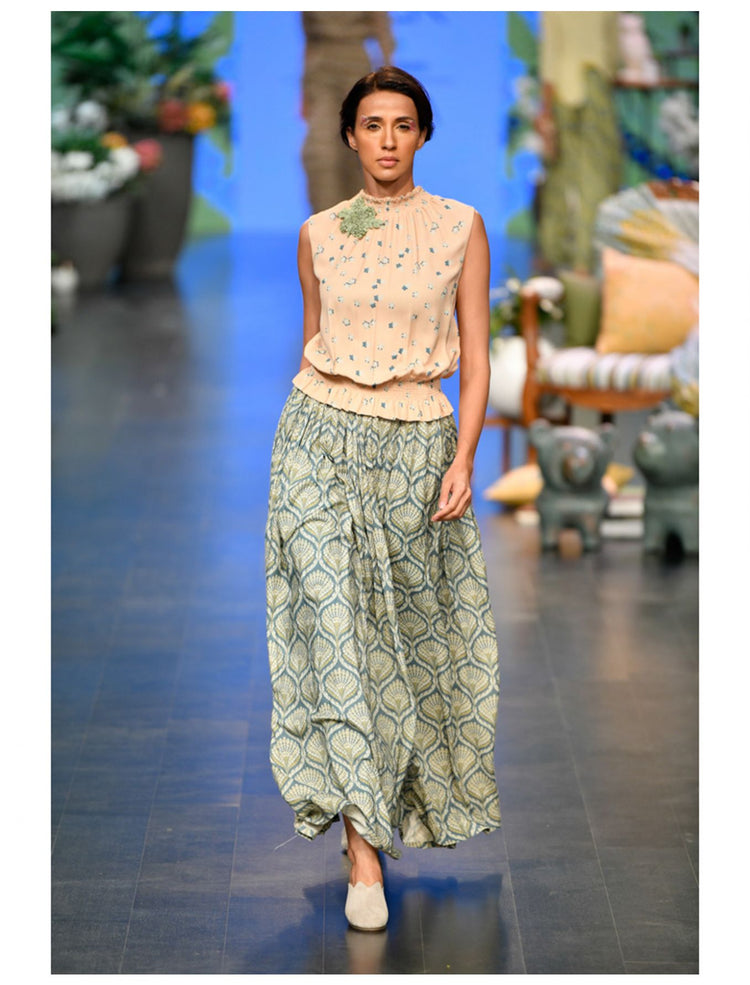 Duckegg Art Deco Printed Gathered Skirt Set