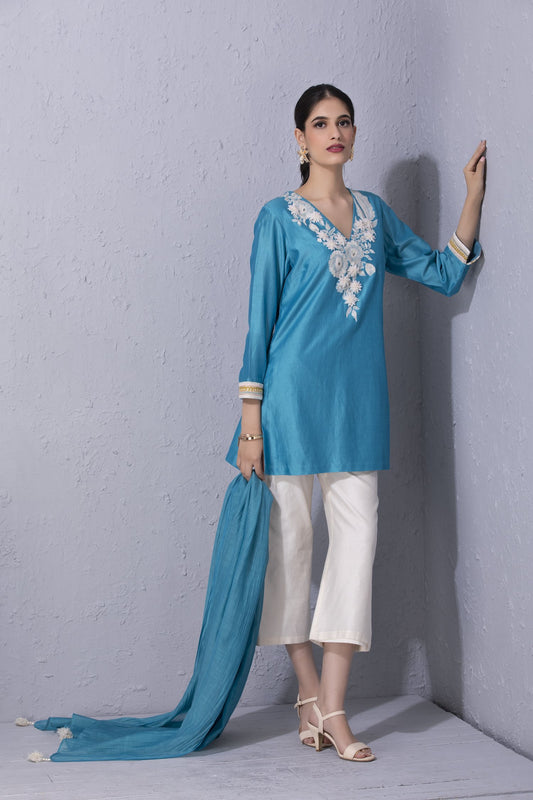 White Garden Kurta Set