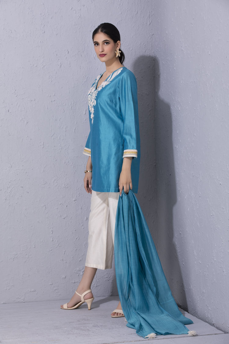 White Garden Kurta Set