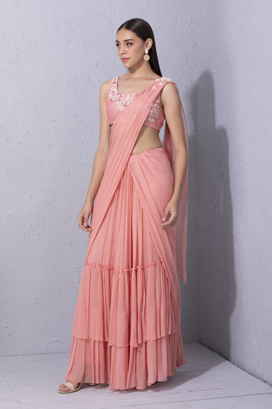 Moroccan Touch Pre-Stitched Saree