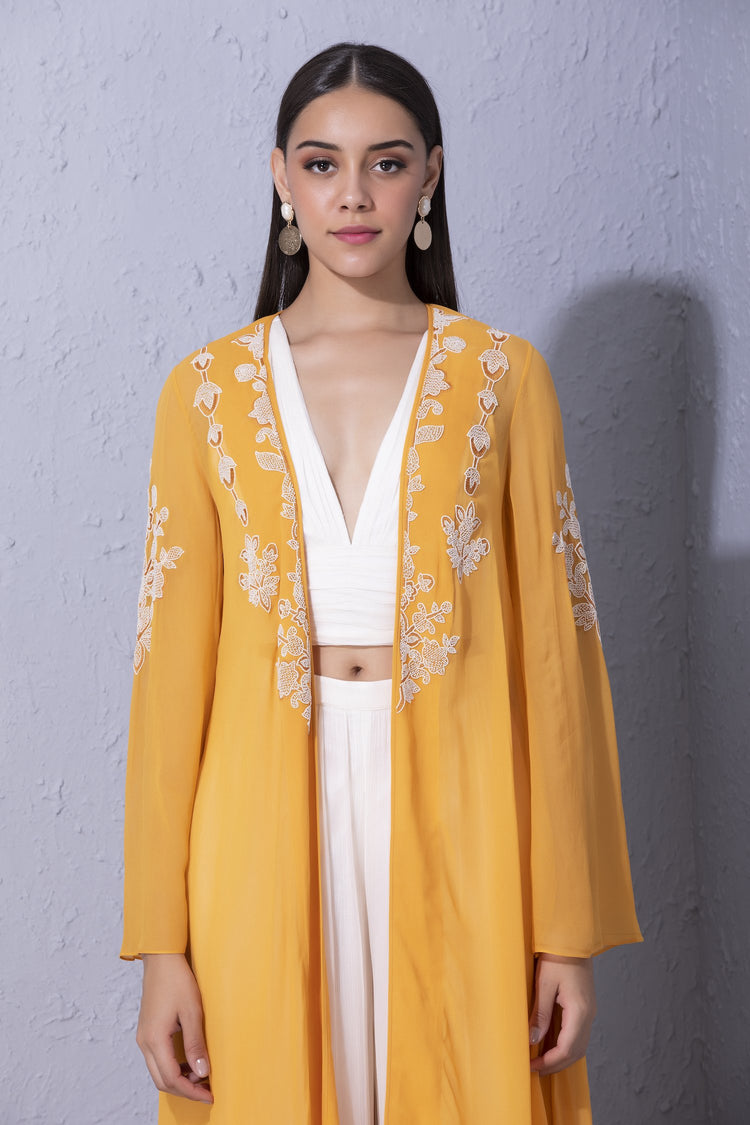 Moroccan Touch Light Orange Overlay & Sharara Set