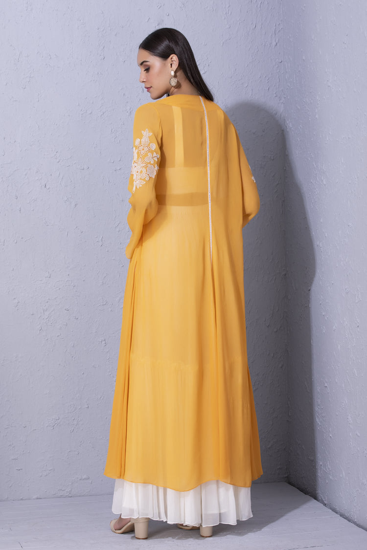 Moroccan Touch Light Orange Overlay & Sharara Set