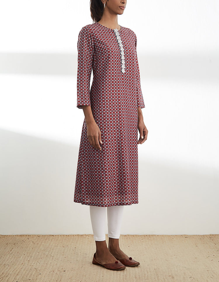 Maroon Printed Tunic