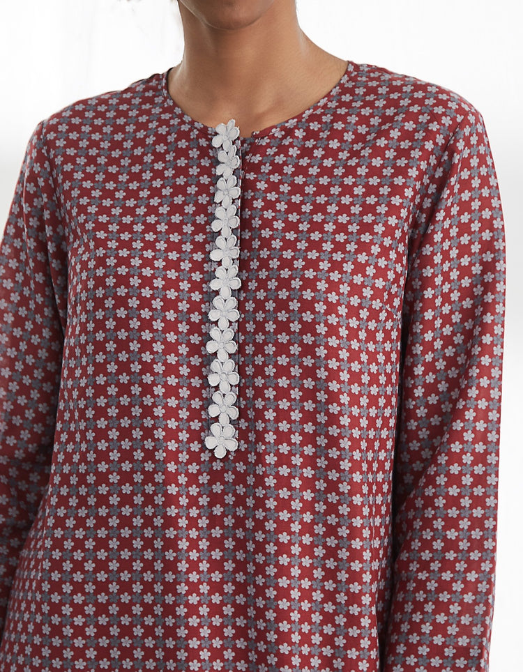 Maroon Printed Tunic