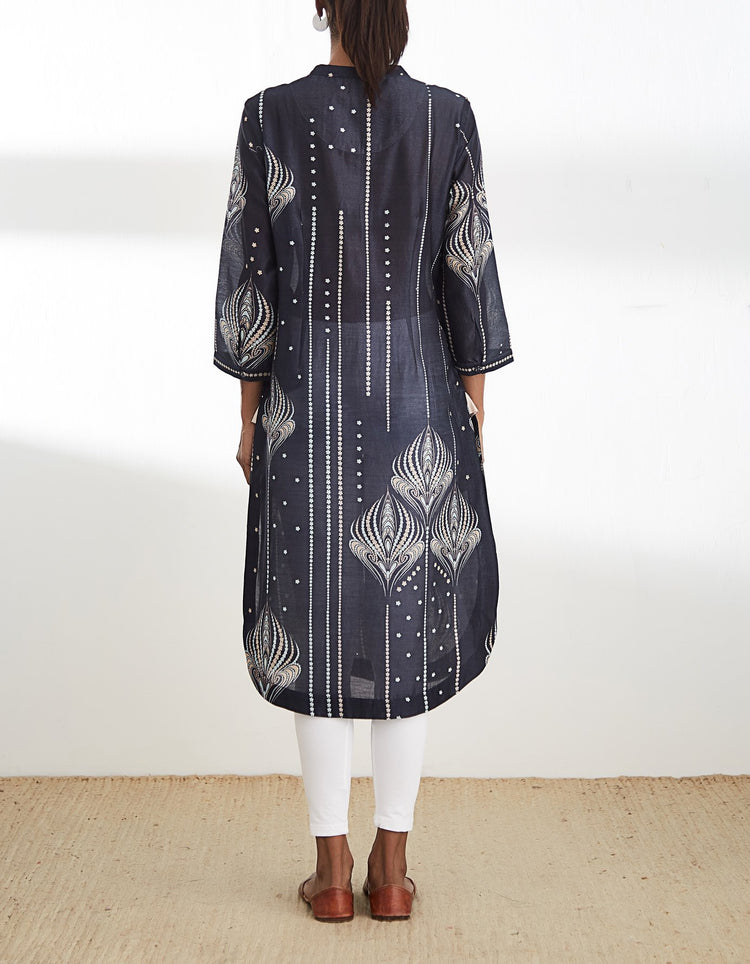 Midnight Blue Printed Tunic