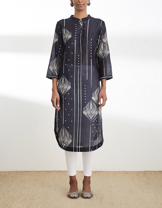 Midnight Blue Printed Tunic