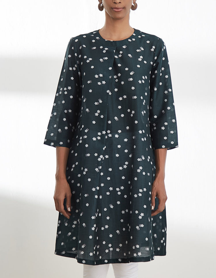 Green Box Pleat Tunic