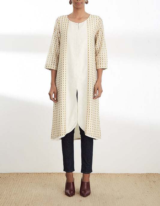 Ivory Chanderi Silk Tunic