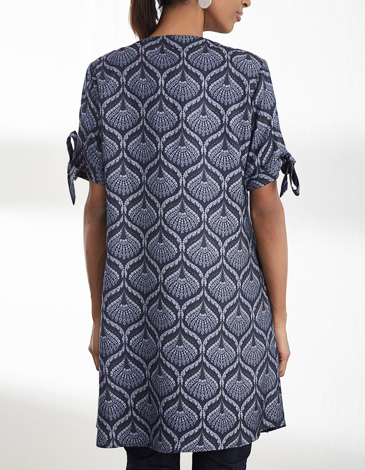Midnight Blue Printed Short Tunic