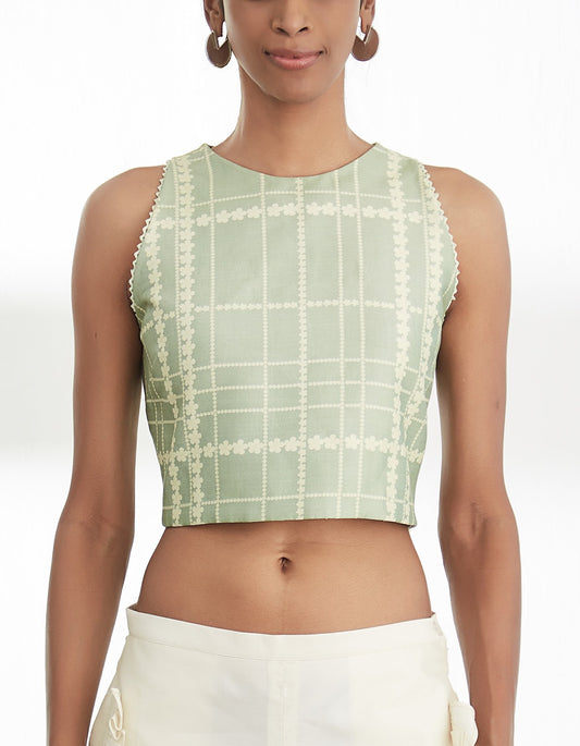 Sare Green Crop Top