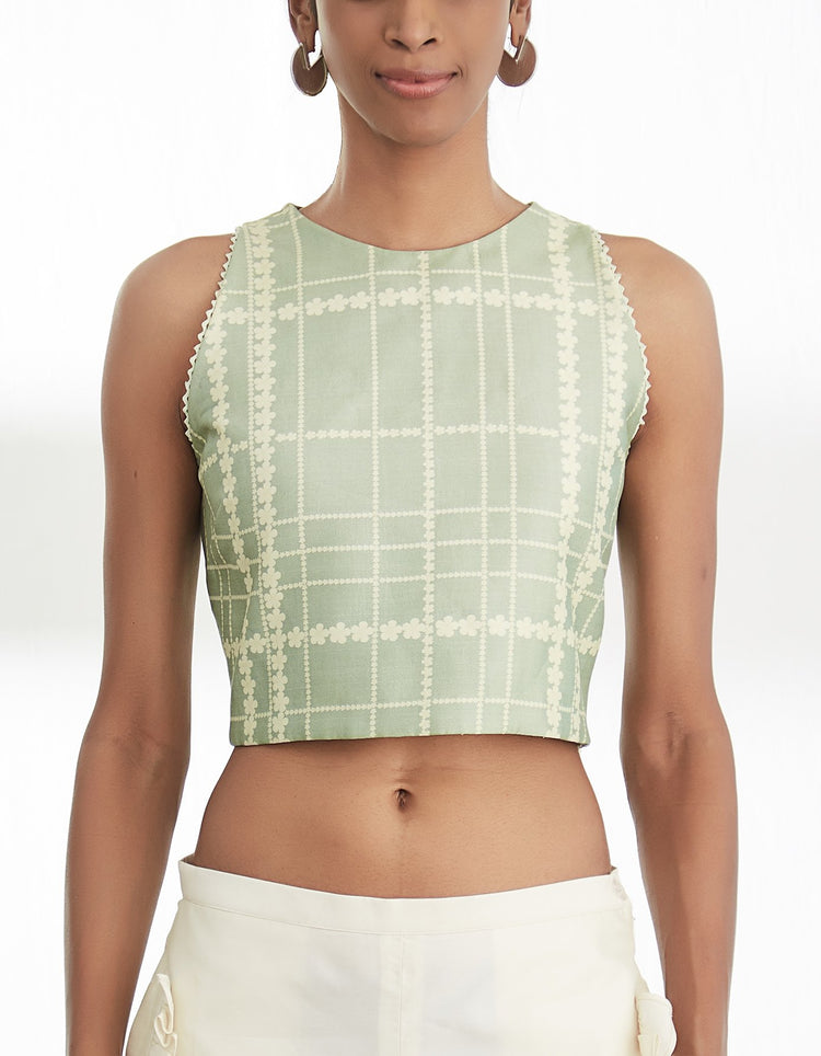 Sare Green Crop Top