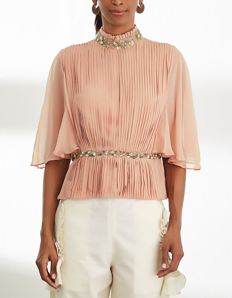 Pale Pink Gathered Top