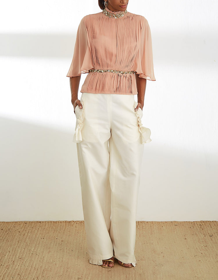 Pale Pink Gathered Top