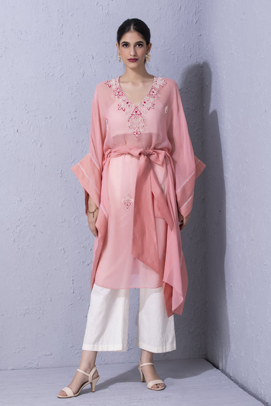 Moroccan Touch Bubblegum Pink Georgette Kaftan