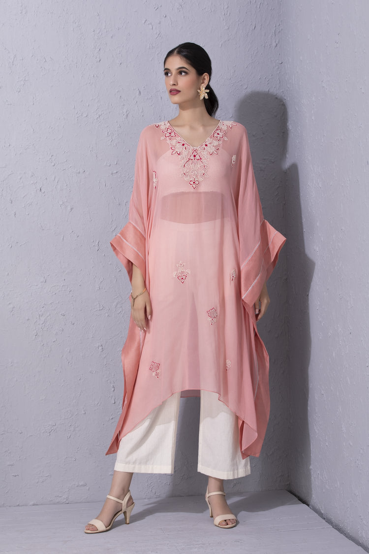 Moroccan Touch Bubblegum Pink Georgette Kaftan