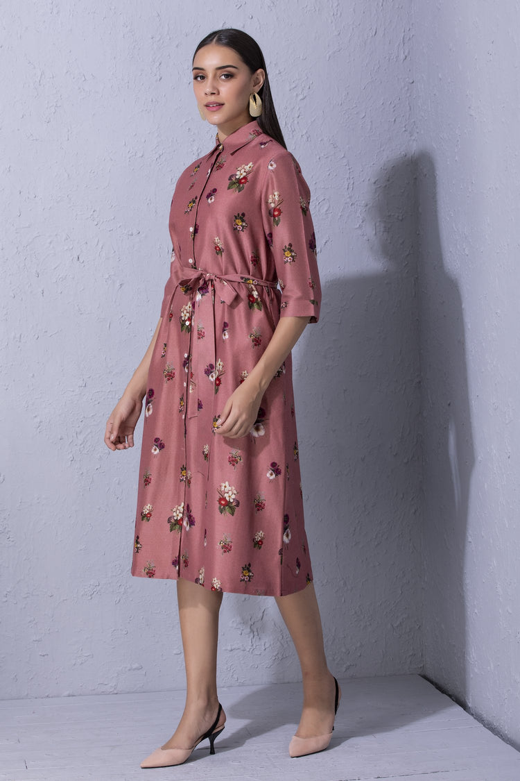 Signature Varun Bahl Floral Printed Shirt Dress