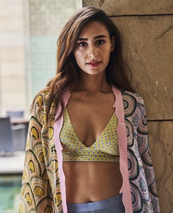 Printed Blouse , Pants and Scallop Jacket